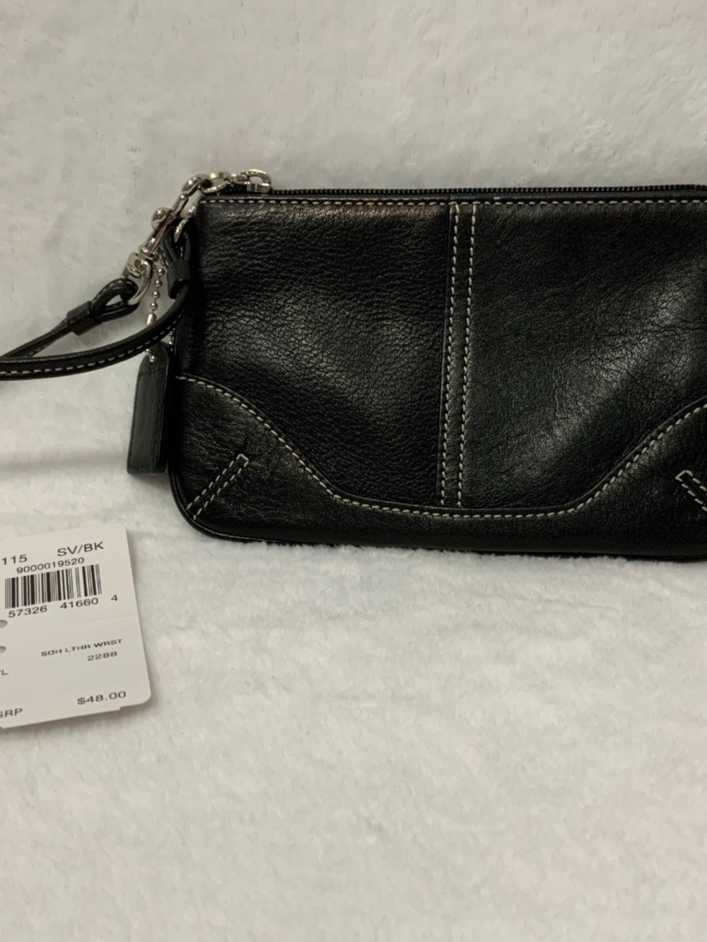 Vintage Coach Soho Black Leather Wristlet 7115